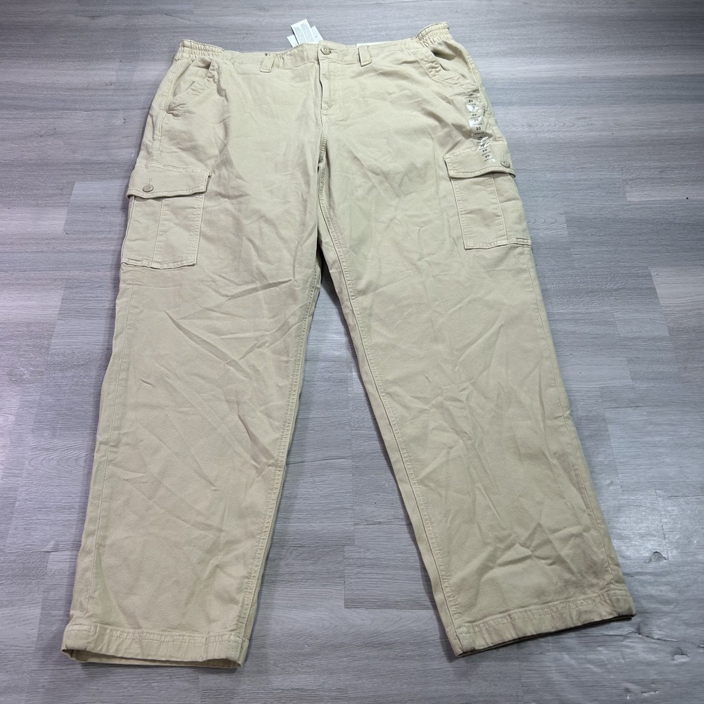 NEW American Eagle Outfitters Pants Womens 20 Beige Cargo High Rise Stretch Plus